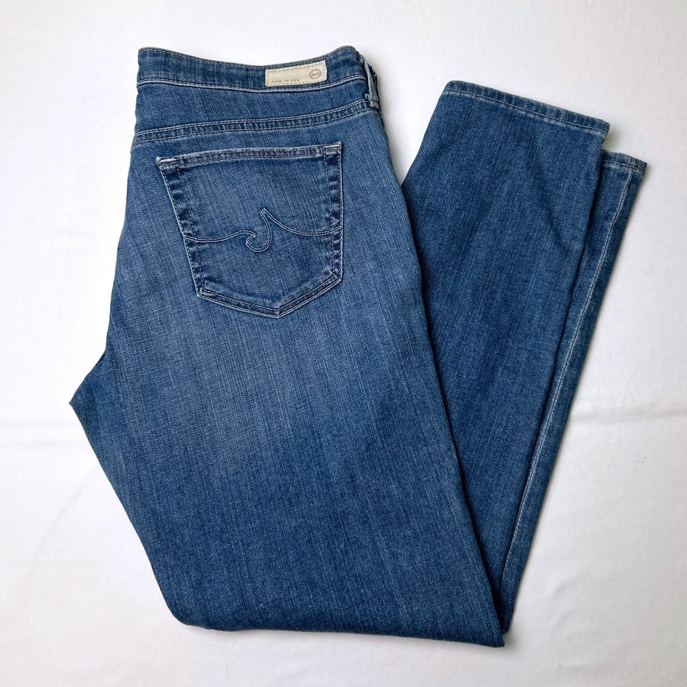 AG Womens Mid Rise Stevie Ankle Slim Straight Leg Jeans Size 14/32 Medium Blue